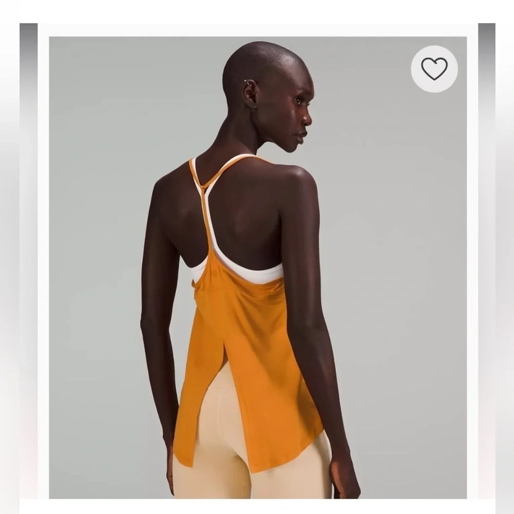 Lululemon Modal Silk Tank Top Sz 2 Autumn Orange 32